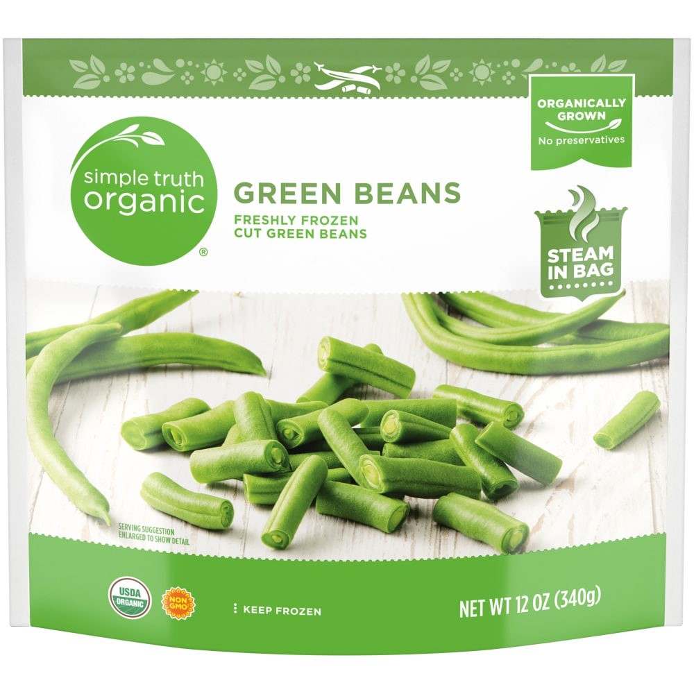 slide 2 of 2, Simple Truth Organic Freshly Frozen Cut Green Beans, 12 oz