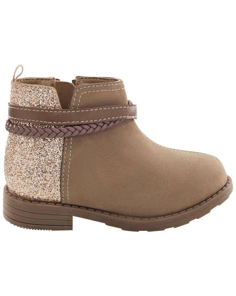 slide 3 of 6, Carter's Toddler Glitter Chelsea Boots Grey 6, 1 ct