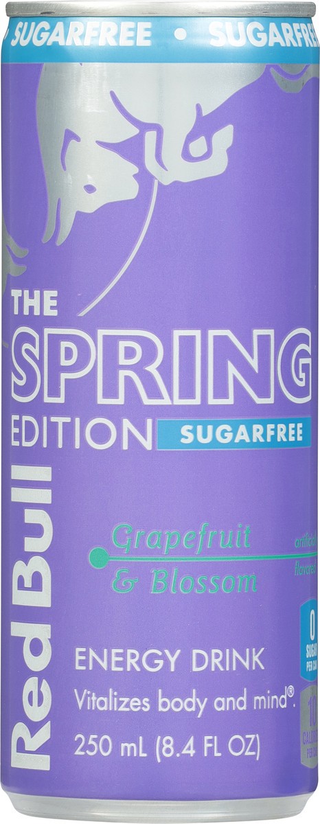 slide 7 of 13, Red Bull Spring Edition Sugarfree Energy Drink, Grapefruit, 8.4 fl. oz. can, with 80mg Caffeine, Taurine & B Vitamins, 8.4 fl oz