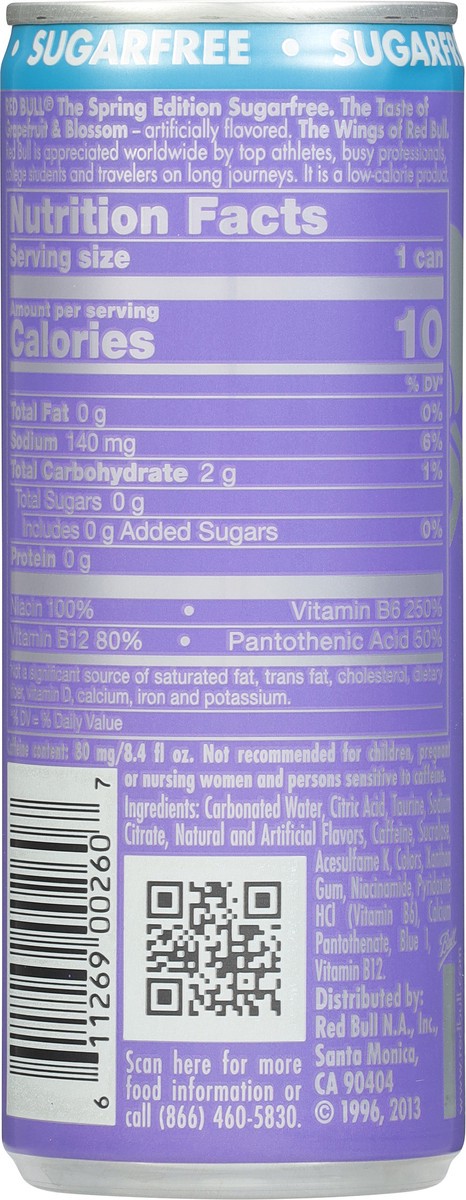 slide 2 of 13, Red Bull Spring Edition Sugarfree Energy Drink, Grapefruit, 8.4 fl. oz. can, with 80mg Caffeine, Taurine & B Vitamins, 8.4 fl oz