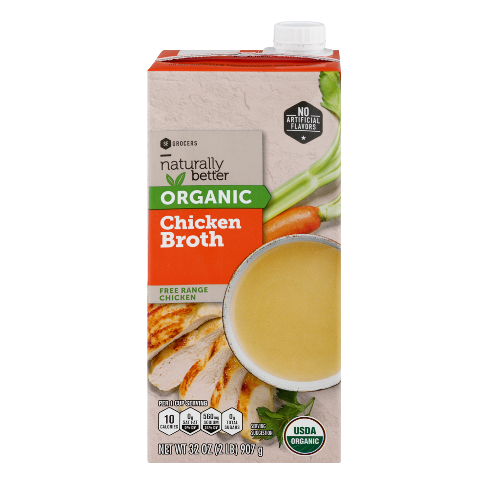 slide 1 of 1, SE Grocers Naturally Better Organic Chicken Broth, 32 oz