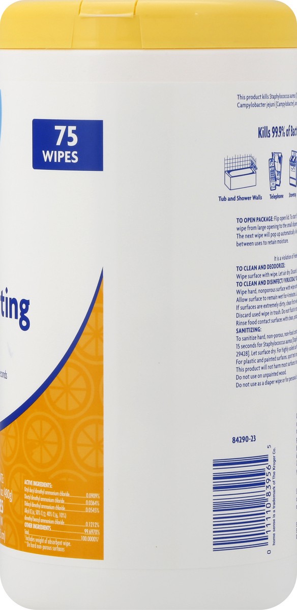 slide 3 of 10, Kroger Home Sense Disinfecting Wipes 75 ea, 75 ct