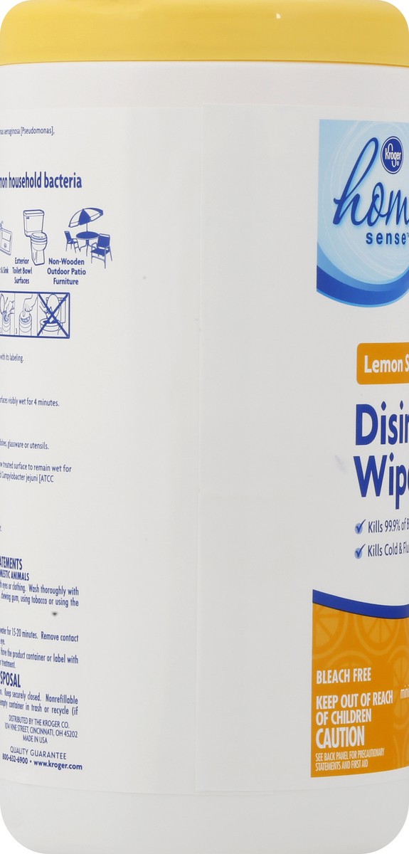 slide 9 of 10, Kroger Home Sense Disinfecting Wipes 75 ea, 75 ct