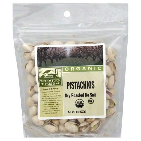 slide 1 of 1, Woodstock Farms Roasted No-Salt Pstchios, 7 oz