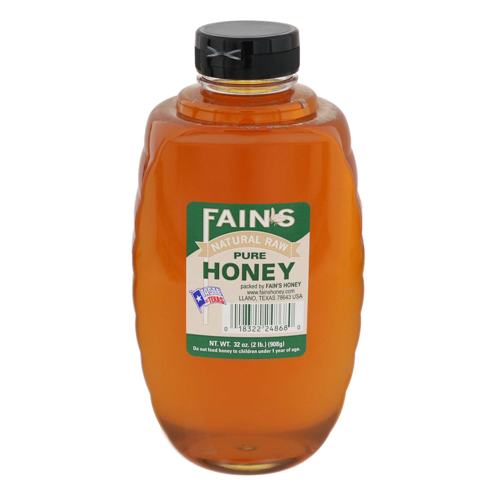 slide 1 of 1, Fain's Natural Raw Pure Honey, 32 oz