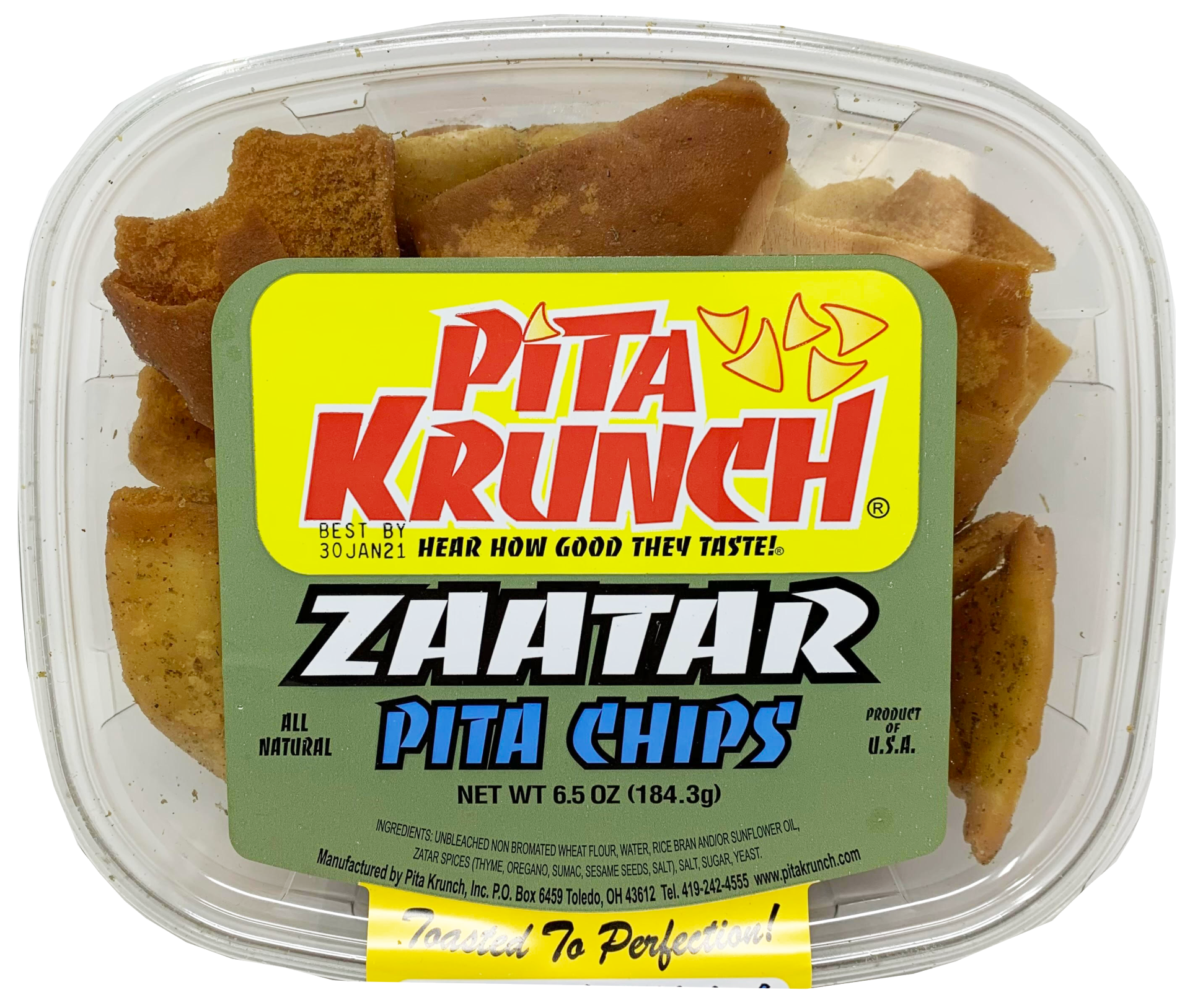 slide 1 of 1, Pita Krunch Zatar Pita Chips, 6.5 oz