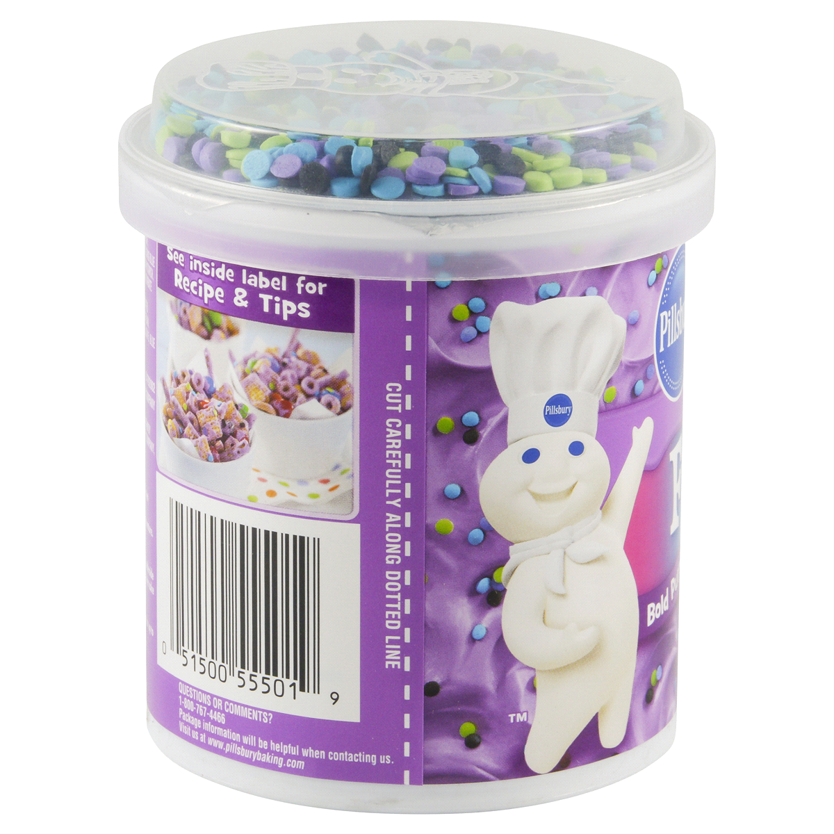 slide 2 of 5, Pillsbury Funfetti Bold Purple Vanilla Frosting, 15.6 oz