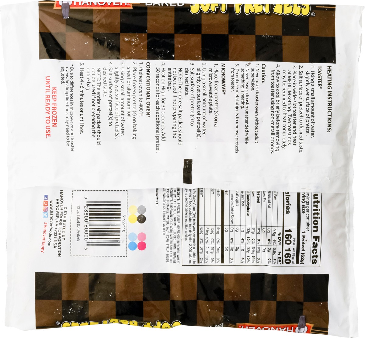 slide 2 of 14, Hanover Baked Unsalted Sourdough Soft Pretzels 6 Each, 6 ct