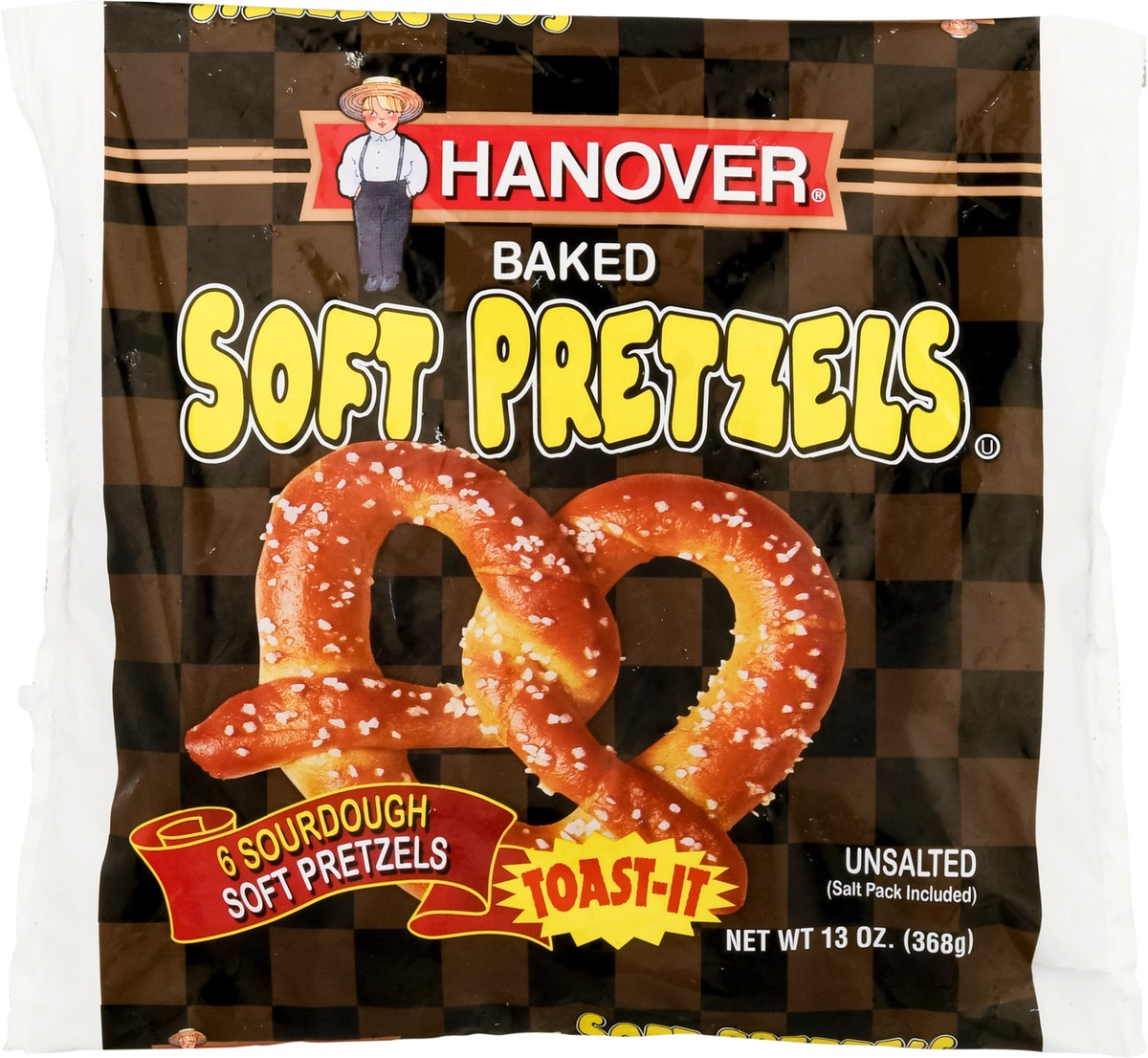 slide 6 of 14, Hanover Baked Unsalted Sourdough Soft Pretzels 6 Each, 6 ct