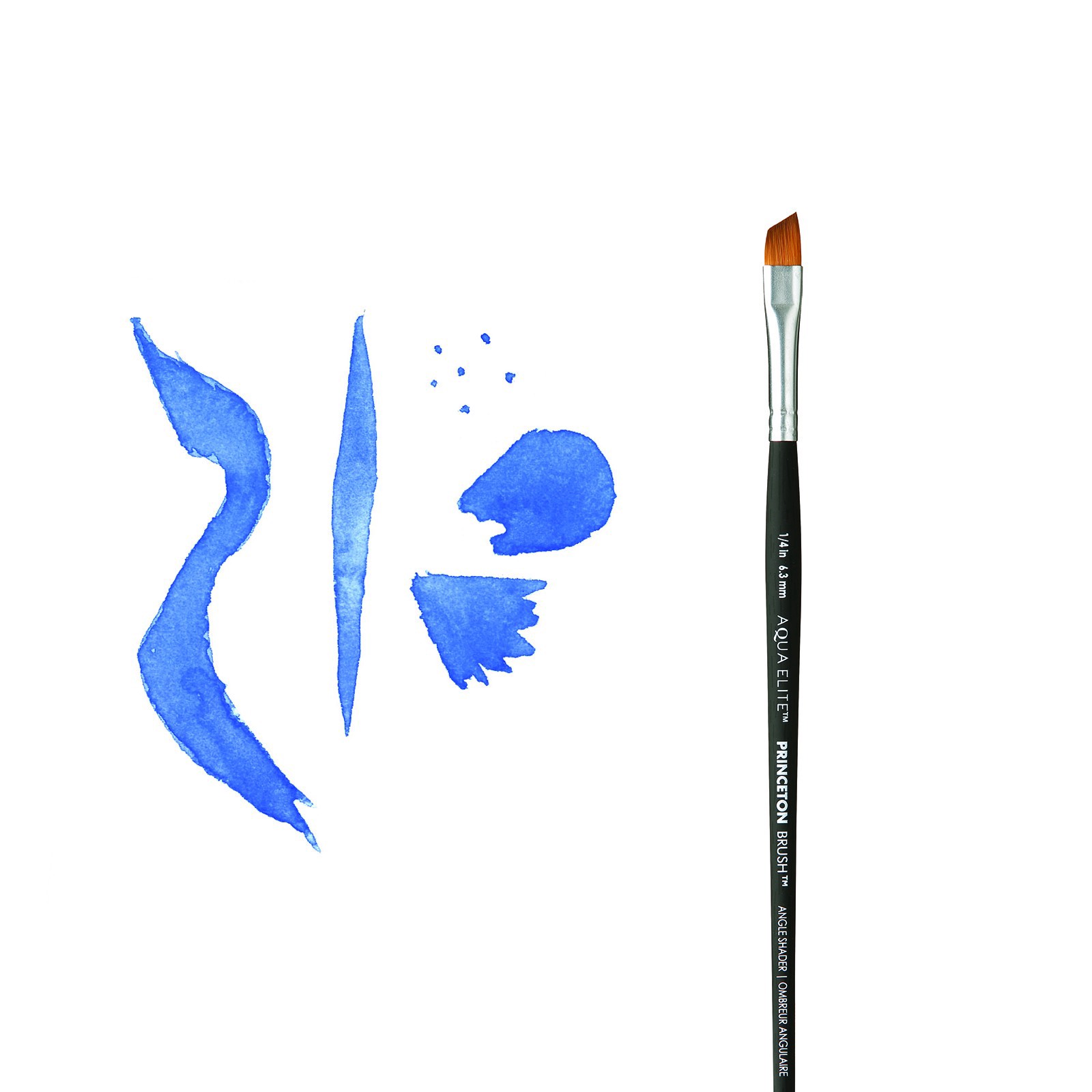 slide 5 of 5, Princeton Artist Brush Co Princeton Aqua Elite Synthetic Angular Shader Watercolor Brush, 1/4 in