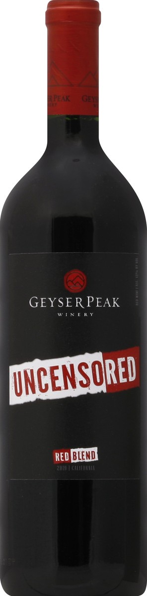 slide 2 of 2, Geyser Peak Uncensored Red Blend Wine, 750 ml