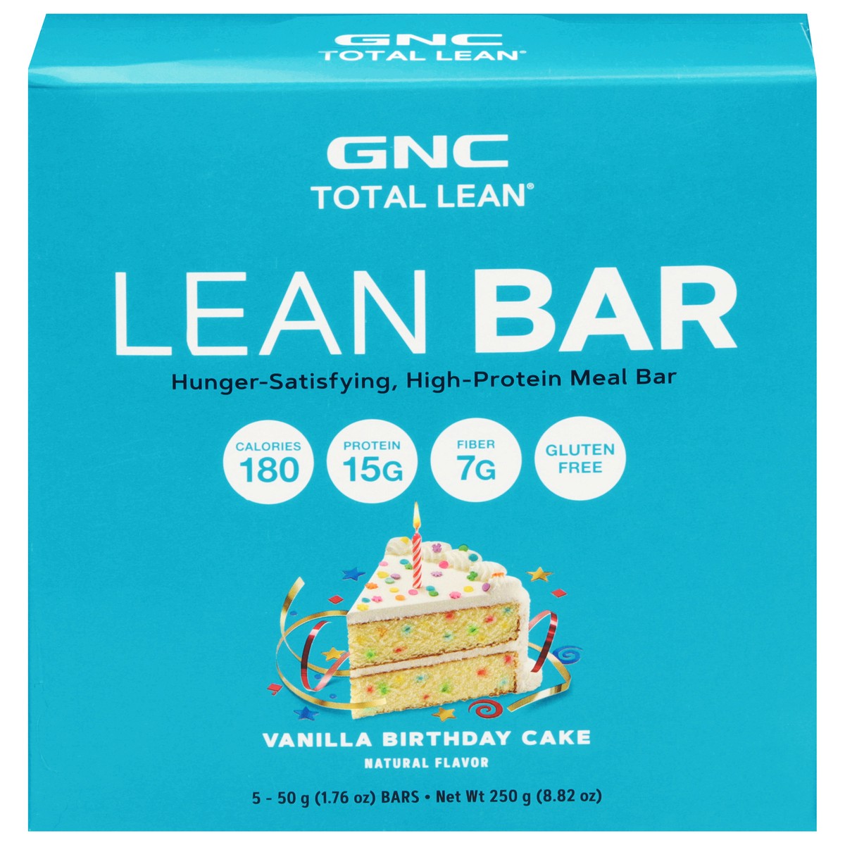 slide 1 of 9, GNC Total Lean Vanilla Birthday Cake Lean Bar 5 - 50 g Bars, 5 ct