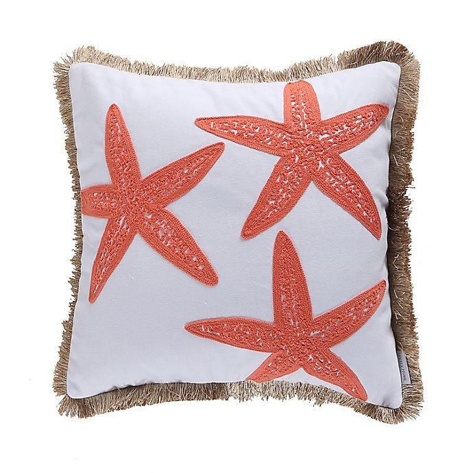 slide 1 of 2, Levtex Home Bakio Starfish Square Throw Pillow - White, 1 ct