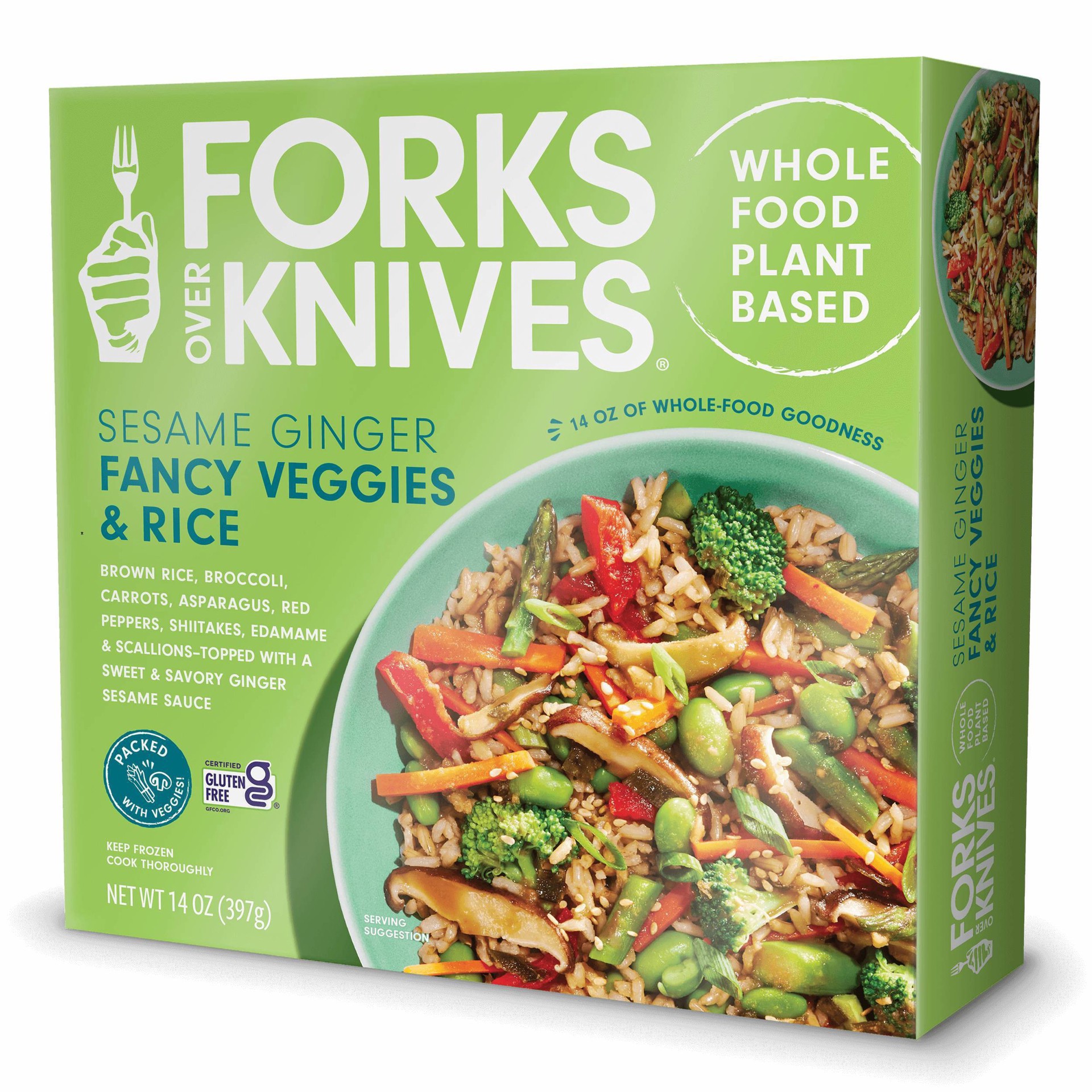slide 3 of 5, Forks Over Knives Sesame Ginger Fancy Veggies & Rice 14 oz, 14 oz