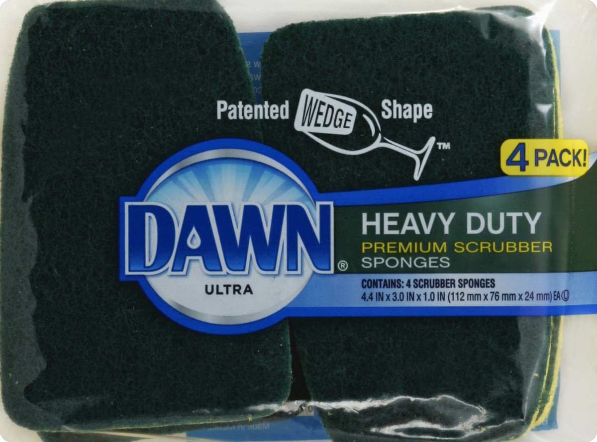 slide 1 of 4, Dawn Scrubber Sponges 4 ea, 1 ct