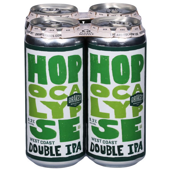 slide 1 of 1, Drakes Brewing Co. Drake's Brewing Co. Beer, Double Ipa, West Coast, Hopocalypse Ale, 4 ct; 16 fl oz
