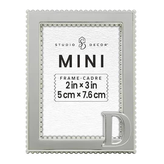 slide 1 of 3, Mini Silver D Frame By Studio Decor, 2 in x 3 in