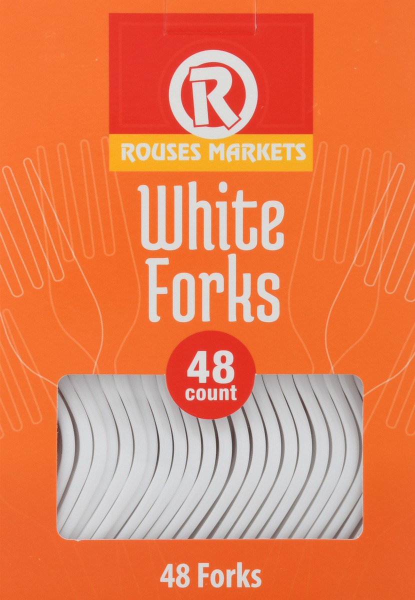 slide 5 of 9, Rouses Markets White Forks 48 ea, 48 ct
