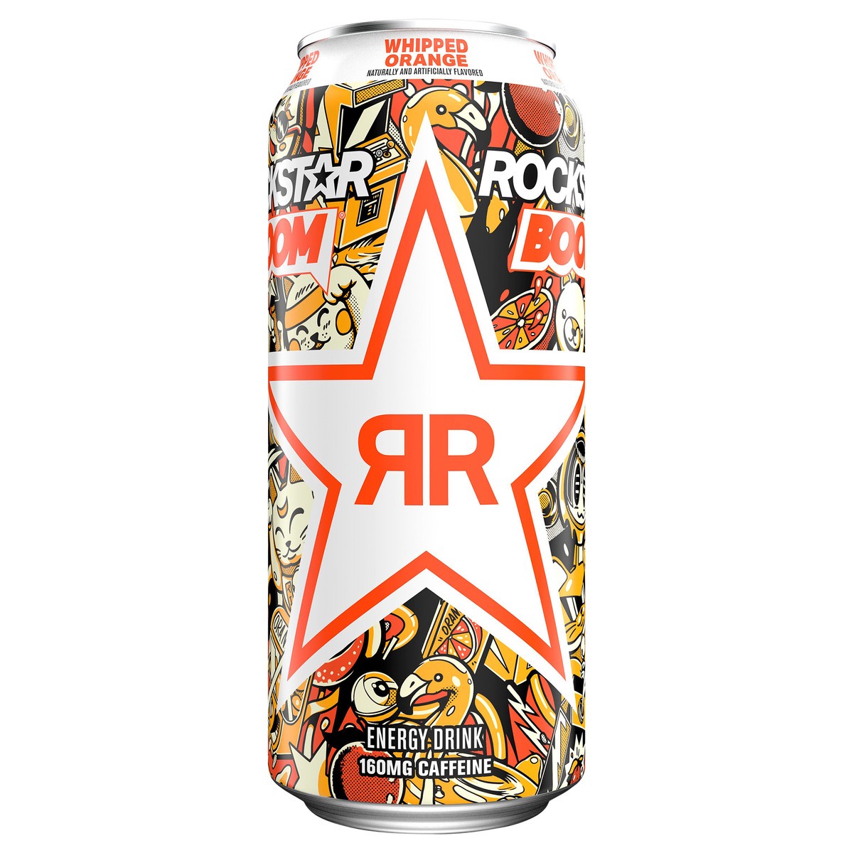 slide 2 of 7, Rockstar Boom Energy Drink Whipped Orange Naturally And Artificially Flavored 16 Fl Oz, 16 fl oz