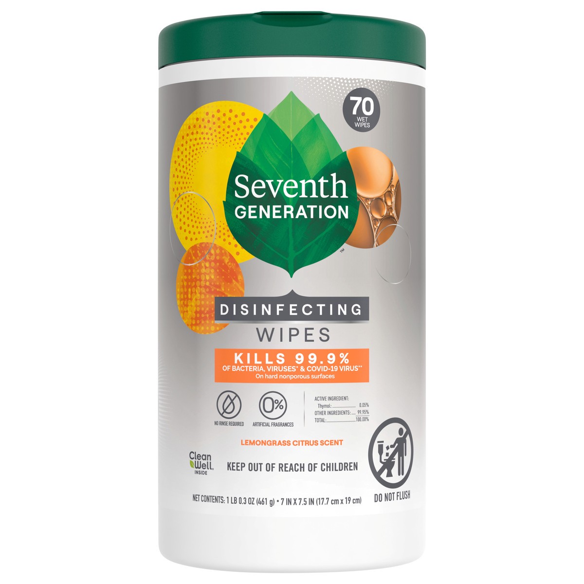 slide 1 of 4, Seventh Generation Disinfectant Wipes Lemongrass Citrus 70 Count, 70 ct
