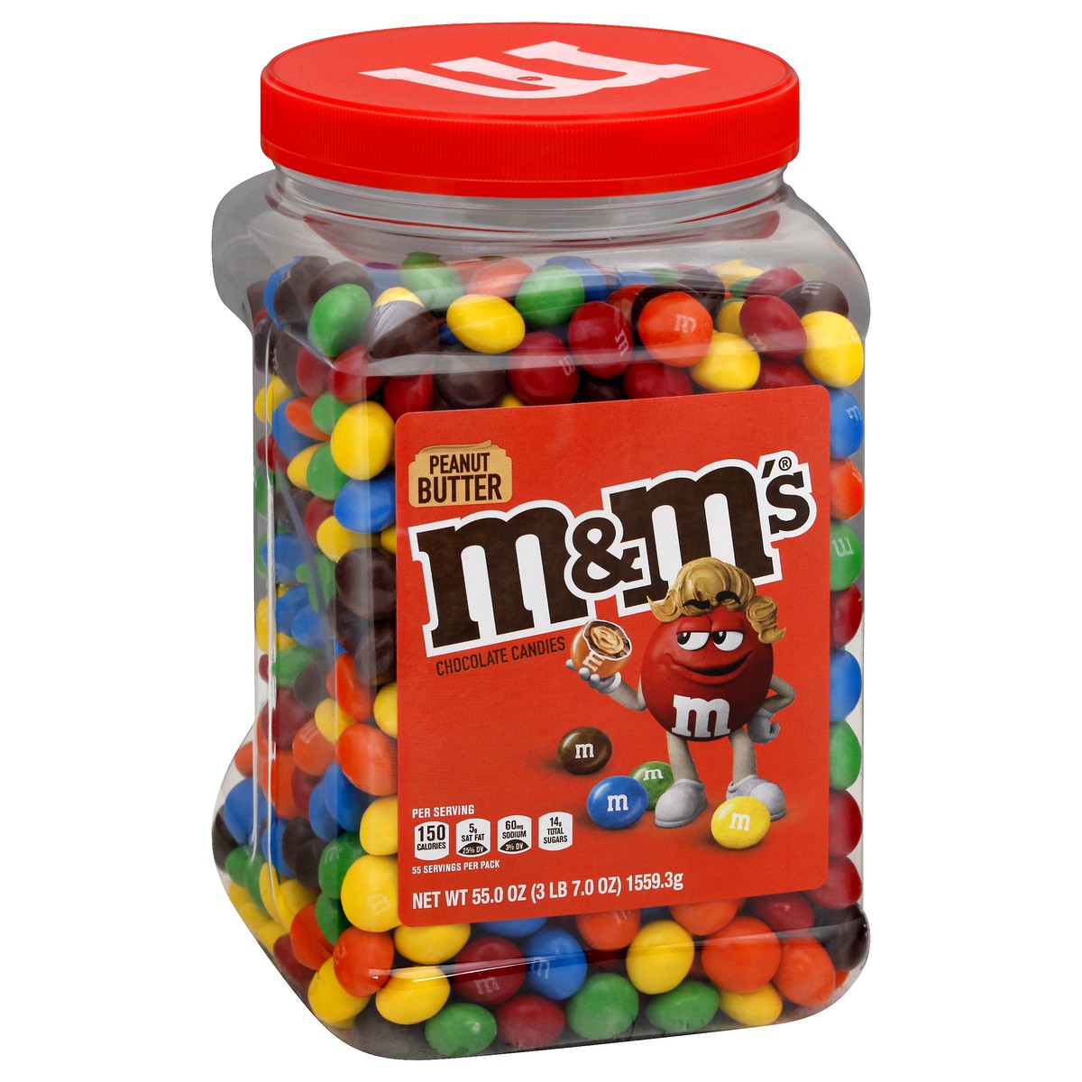slide 1 of 8, M&M's Chocolate Candies, Peanut Butter, 55 oz