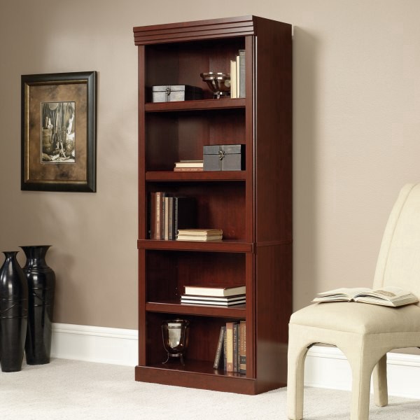 slide 7 of 10, Sauder® Heritage Hill 72""H Bookcase, Open 5-Shelf, Classic Cherry, 1 ct