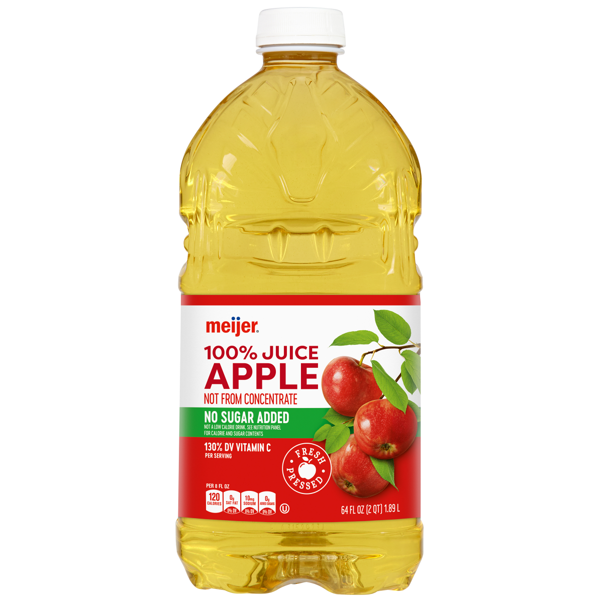 slide 1 of 5, Meijer Fresh Pressed Apple Juice - 64 oz, 64 oz
