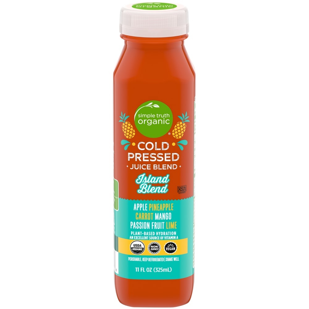 slide 1 of 1, Simple Truth Organic Cold Pressed Island Blend Juice, 11 fl oz