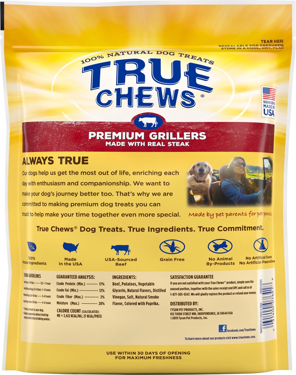 slide 7 of 10, True Chews Premium Grillers Steak Dog Treats 10 oz, 10 oz