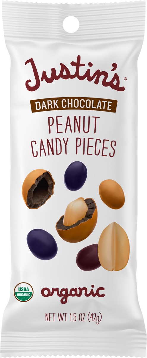 slide 11 of 11, Justin's Justin’s Organic Dark Chocolate Peanut Candy Pieces, 1.5oz, 1.5 oz