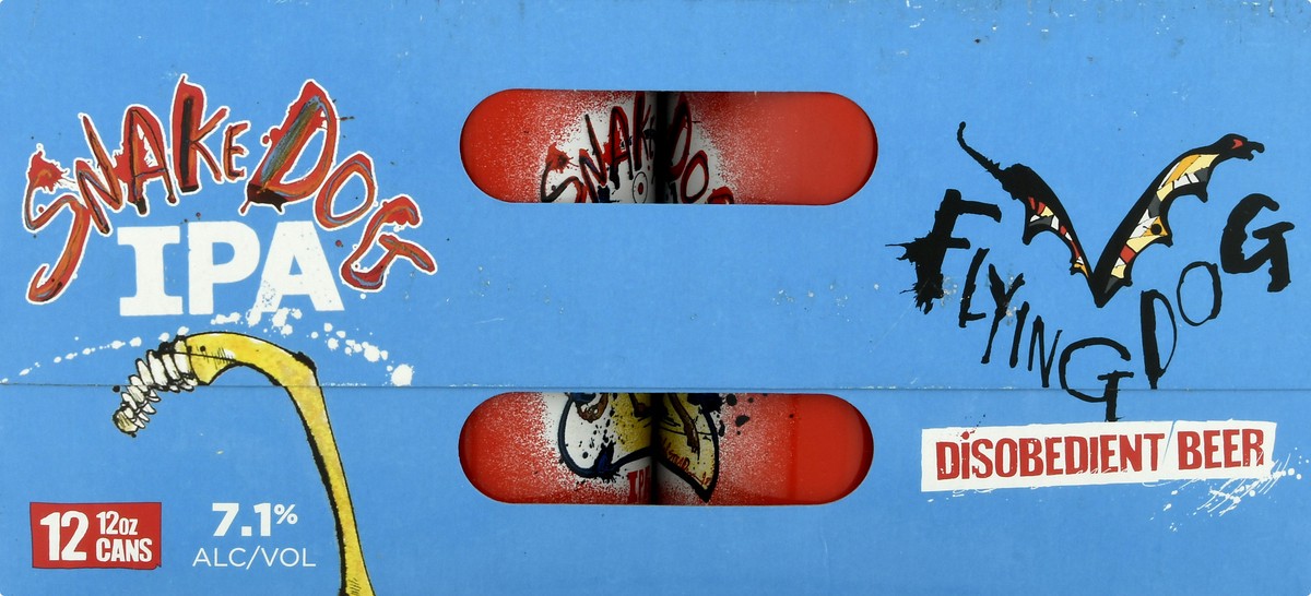 slide 4 of 8, Flying Dog Beer Snakedog, West Coast IPA, Craft Beer, 7.1% ABV, 12 ct