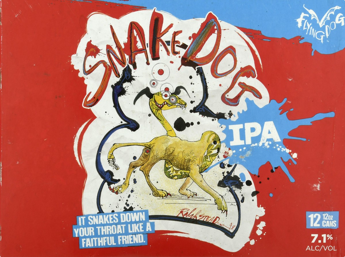 slide 2 of 8, Flying Dog Beer Snakedog, West Coast IPA, Craft Beer, 7.1% ABV, 12 ct