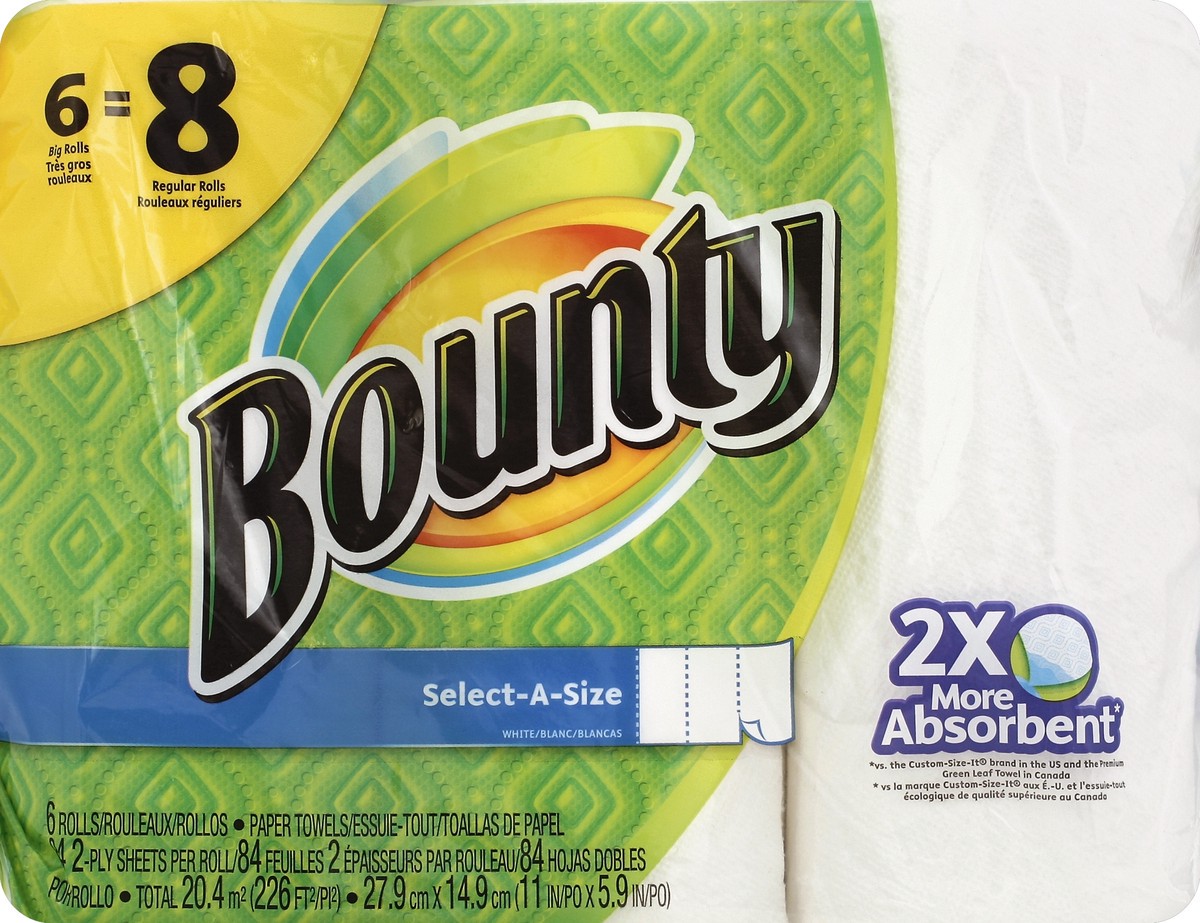 slide 1 of 5, Bounty Paper Towels 6 ea, 6 ct