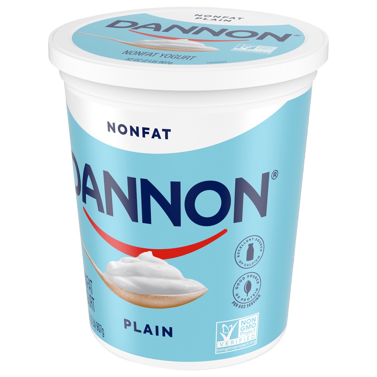 slide 3 of 9, Dannon Plain Nonfat Yogurt, Excellent Source of Calcium and Good Source of Protein with the Rich and Creamy Taste of Plain Flavored Yogurt, 32 OZ Quart, 32 oz