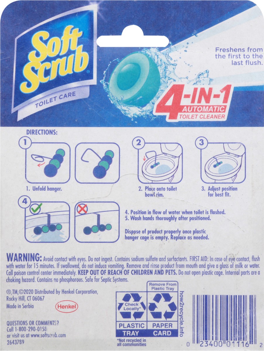 slide 6 of 10, Soft Scrub 4-in-1 Toilet Care Sapphire Waters, 1.76 oz