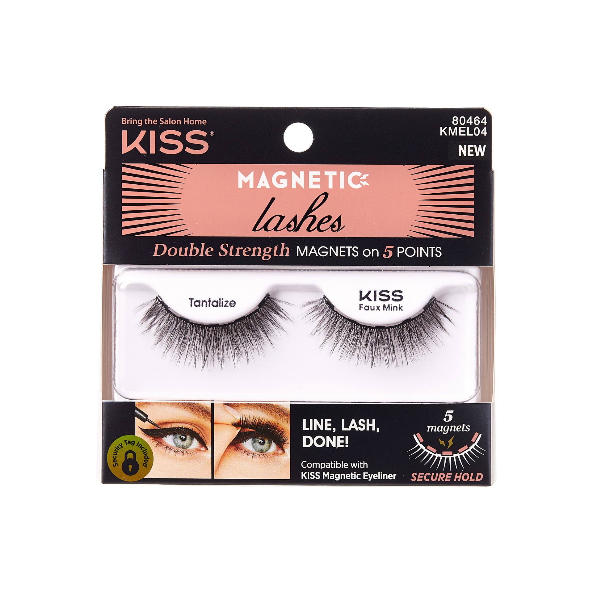 slide 1 of 9, KISS Magnetic Eyelashes, False Lashes - 04 Faux Mink, 1 ct