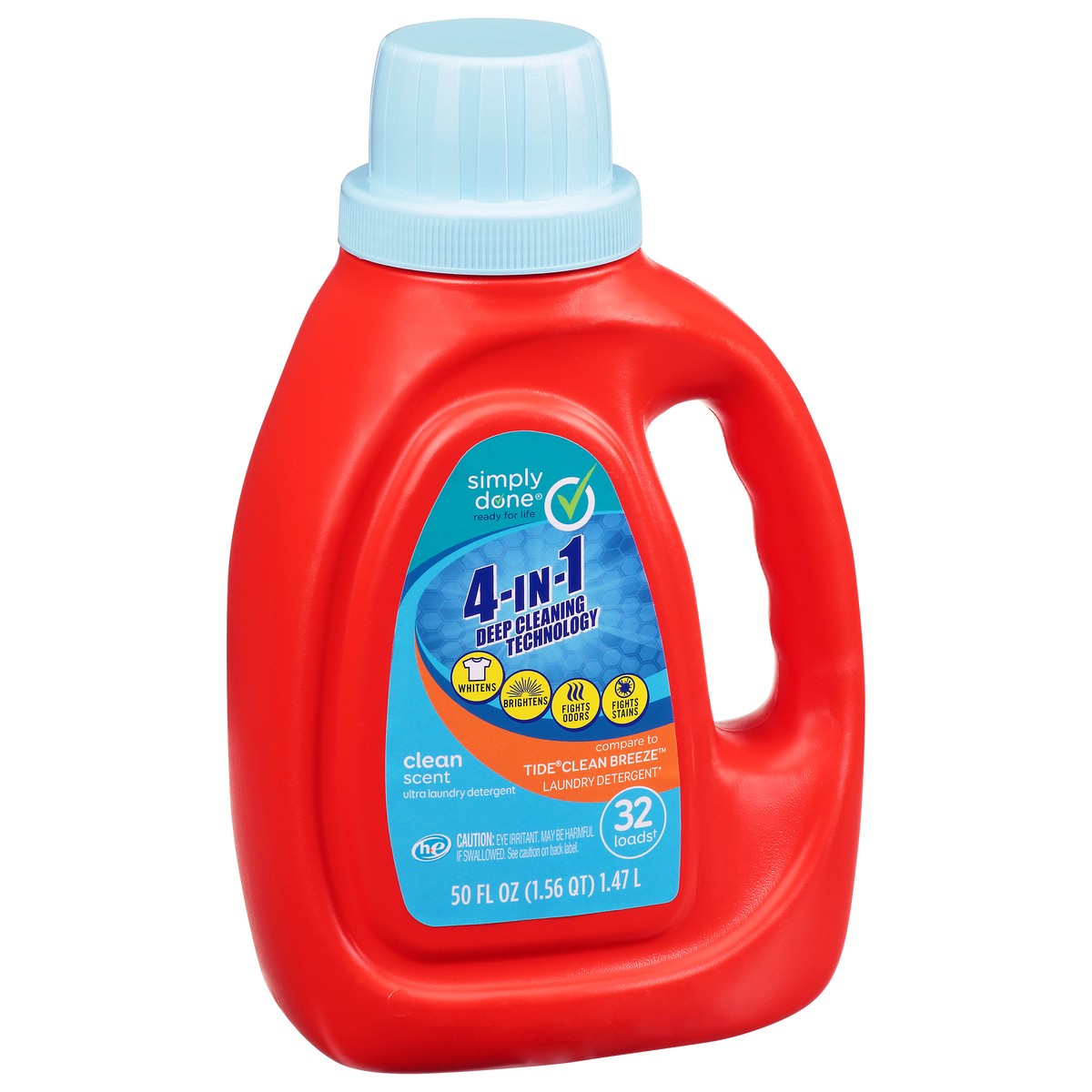 slide 9 of 10, Simply Done 4-In-1 Clean Scent Liquid Laundry Detergent, 50 fl oz