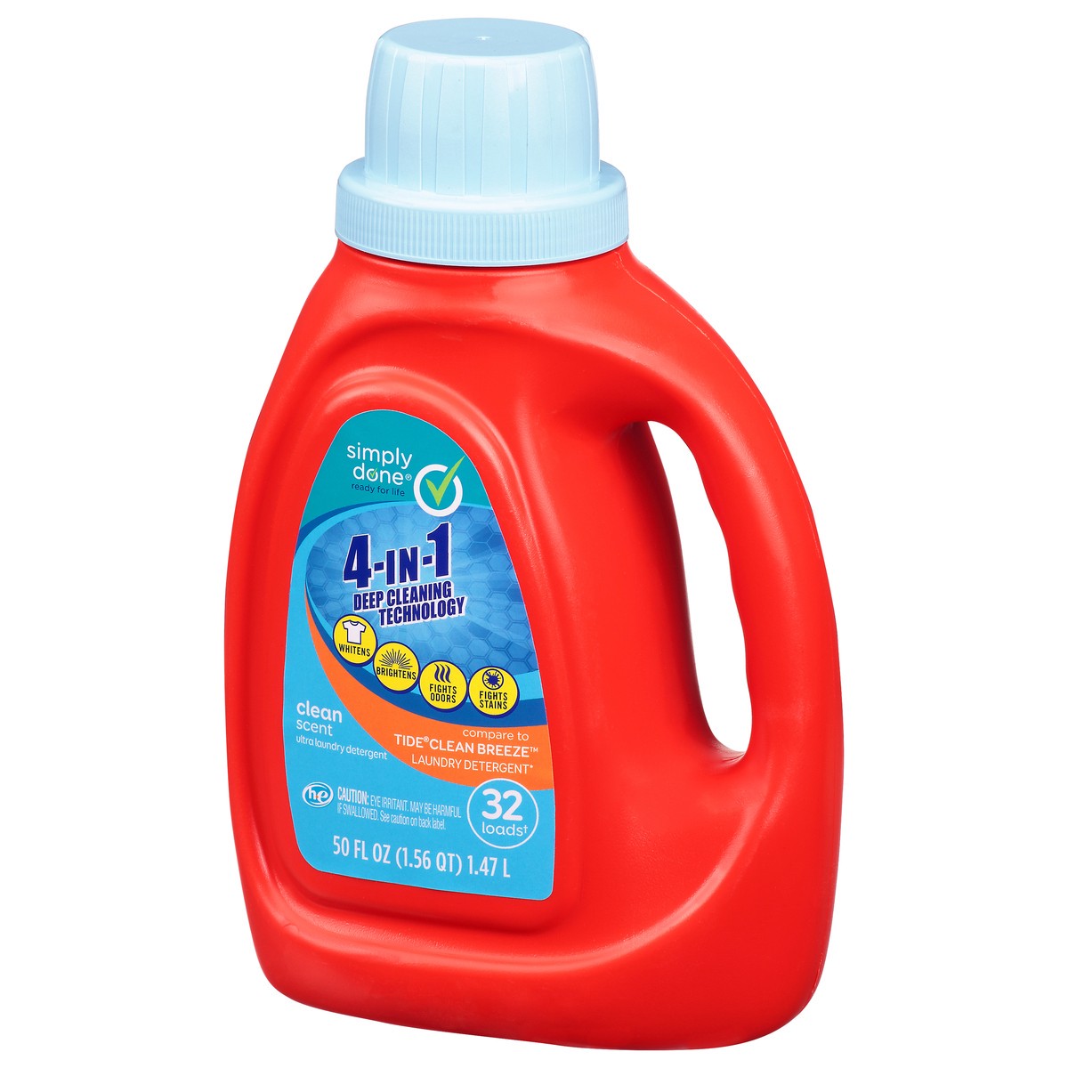 slide 2 of 10, Simply Done 4-In-1 Clean Scent Liquid Laundry Detergent, 50 fl oz