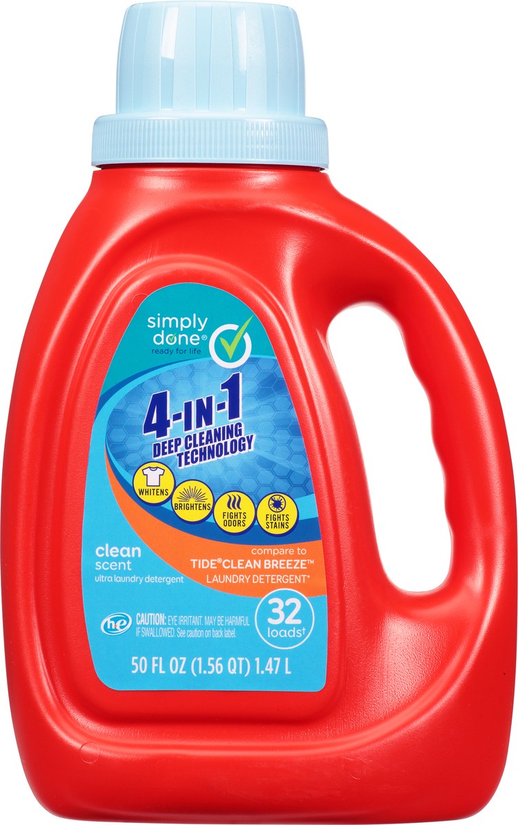 slide 8 of 10, Simply Done 4-In-1 Clean Scent Liquid Laundry Detergent, 50 fl oz