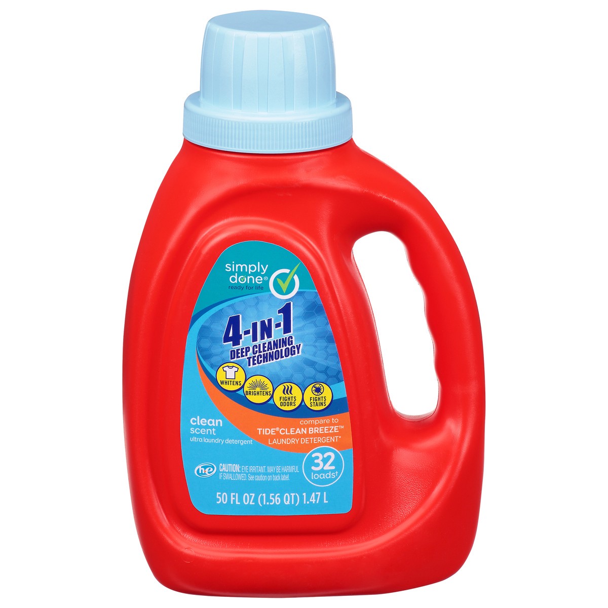 slide 10 of 10, Simply Done 4-In-1 Clean Scent Liquid Laundry Detergent, 50 fl oz