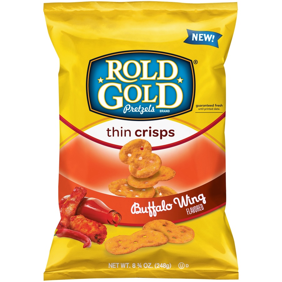 slide 1 of 3, Rold Gold Buffalo Wing Flavored Thin Crisps Pretzels, 8.75 oz
