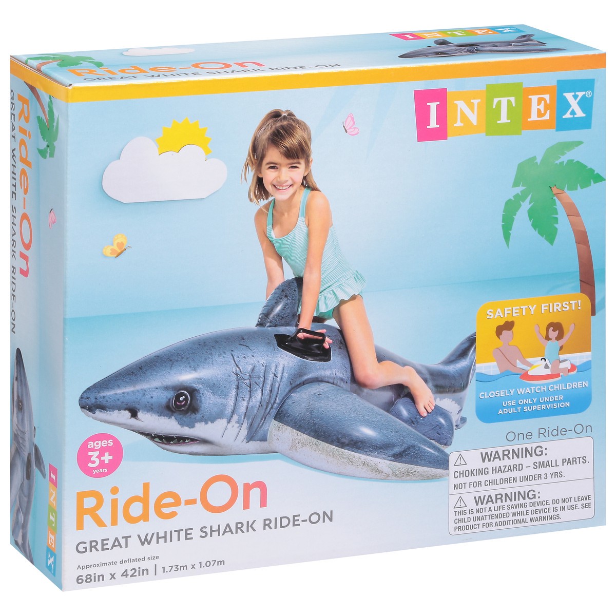 slide 5 of 9, Intex Great White Shark Ride-On 1 ea, 1 ct