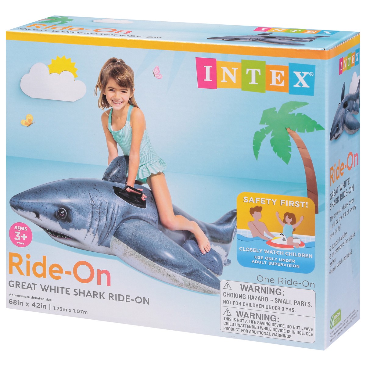 slide 9 of 9, Intex Great White Shark Ride-On 1 ea, 1 ct