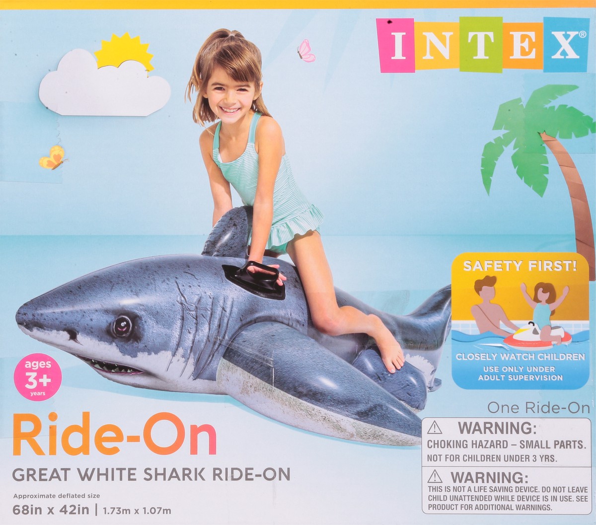 slide 6 of 9, Intex Great White Shark Ride-On 1 ea, 1 ct