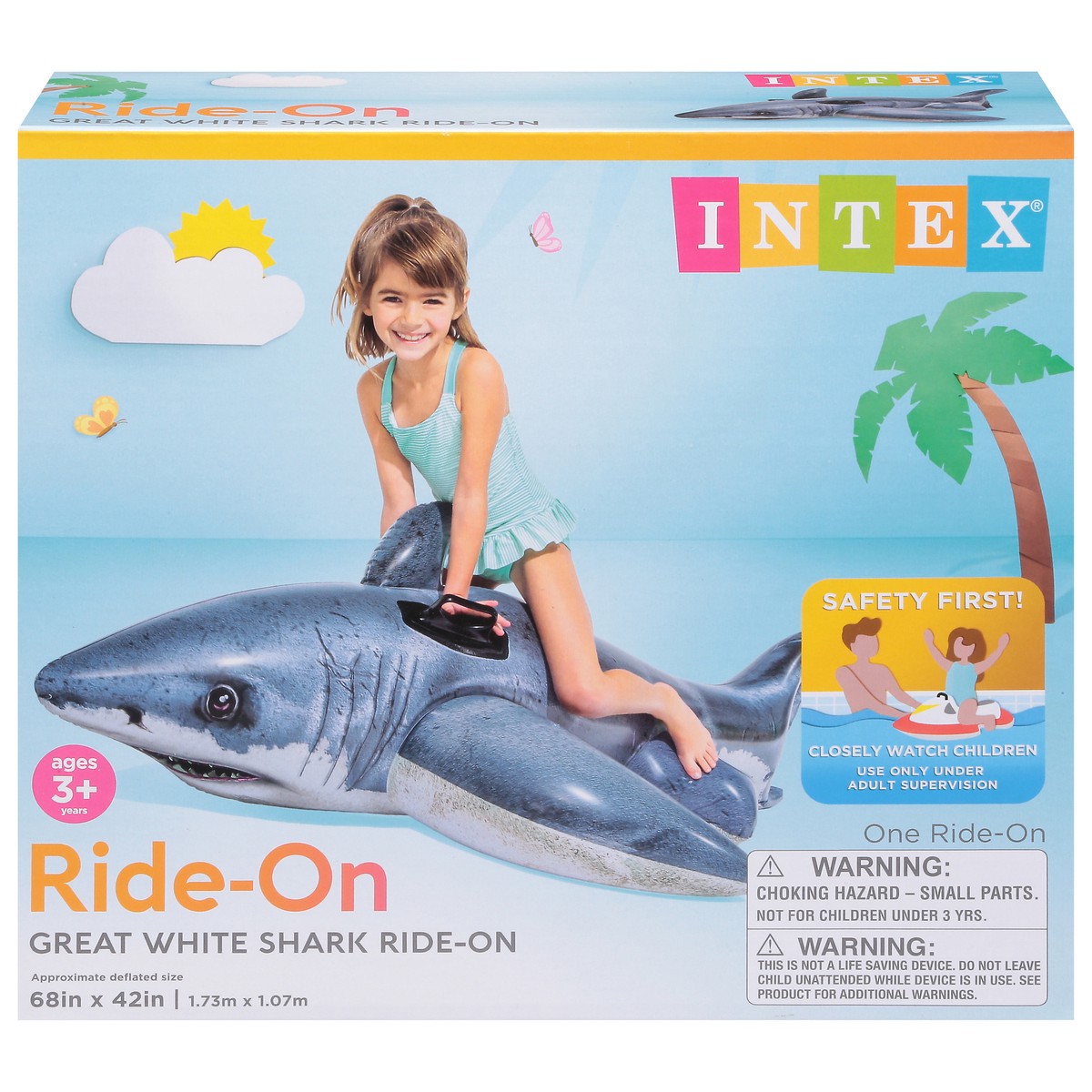 slide 1 of 9, Intex Great White Shark Ride-On 1 ea, 1 ct