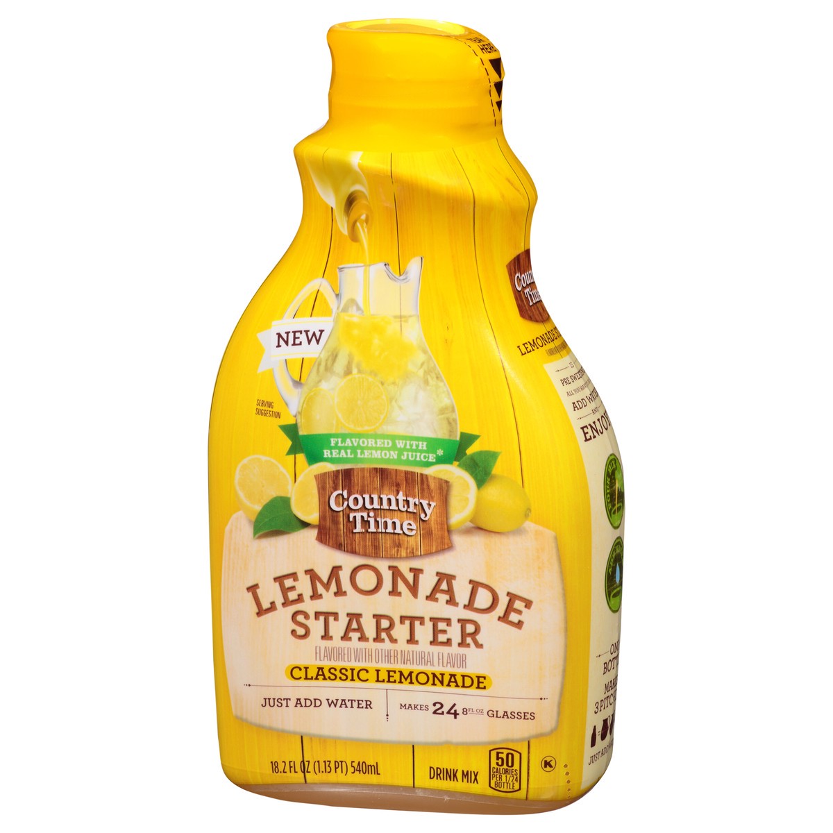 slide 2 of 13, COUNTRY TIME Lemonade Starter Classic Lemonade Beverage-Liquid Concentrate 18.2 fl oz. Bottle, 18.20 fl oz