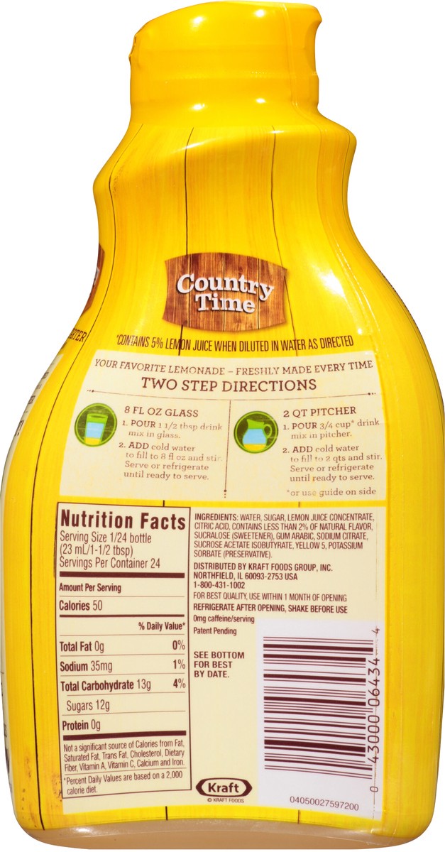 slide 8 of 13, COUNTRY TIME Lemonade Starter Classic Lemonade Beverage-Liquid Concentrate 18.2 fl oz. Bottle, 18.20 fl oz