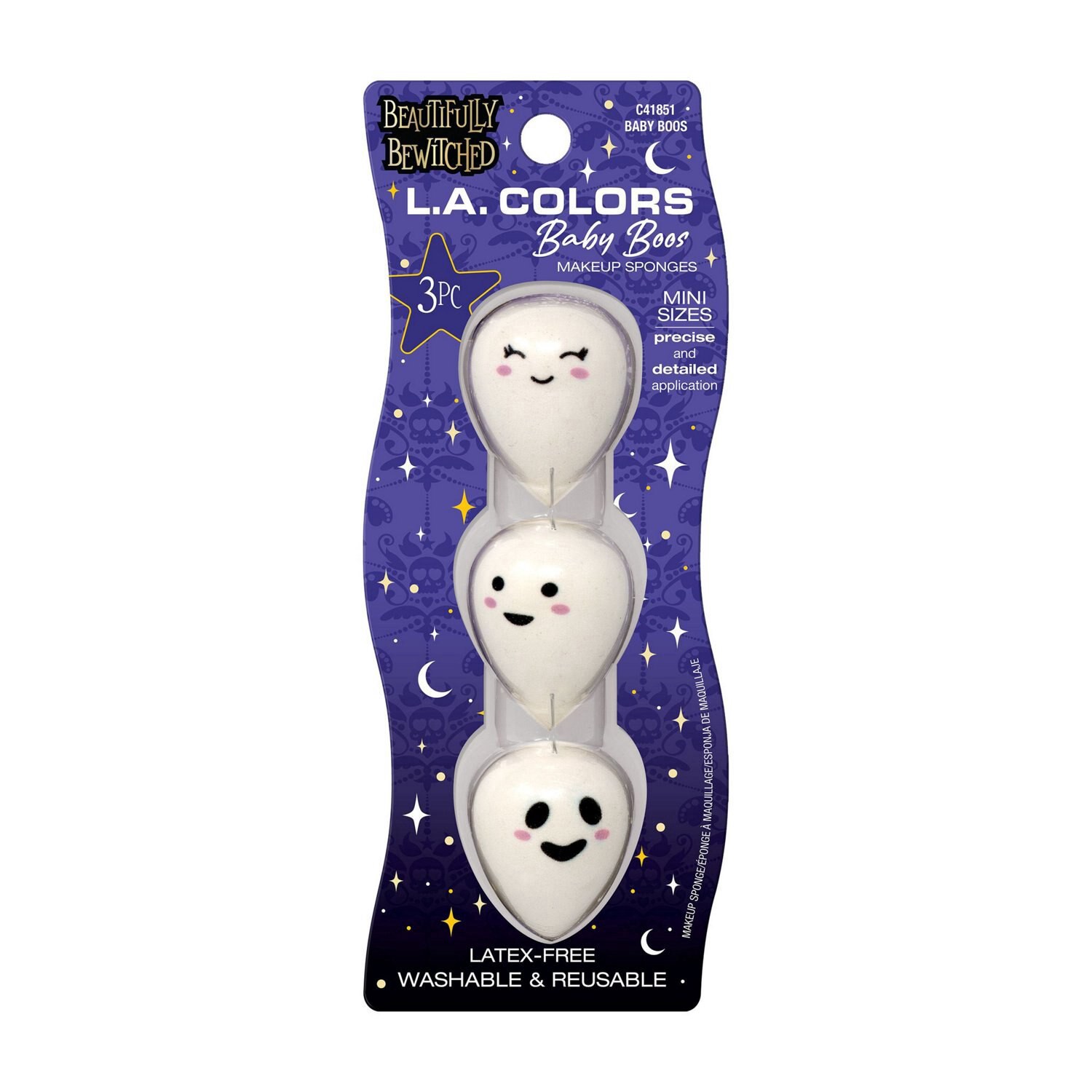 slide 1 of 1, La Colors 3pc Mini Sponges Set, Baby Boos, 3 ct