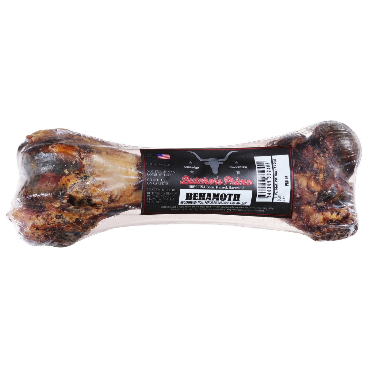slide 4 of 12, Butcher's Prime Behamoth 100% Natural Pork Dog Chew 1 Each, 1 ct