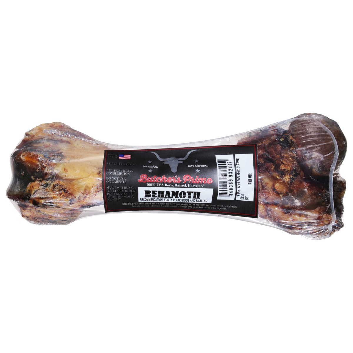 slide 10 of 12, Butcher's Prime Behamoth 100% Natural Pork Dog Chew 1 Each, 1 ct